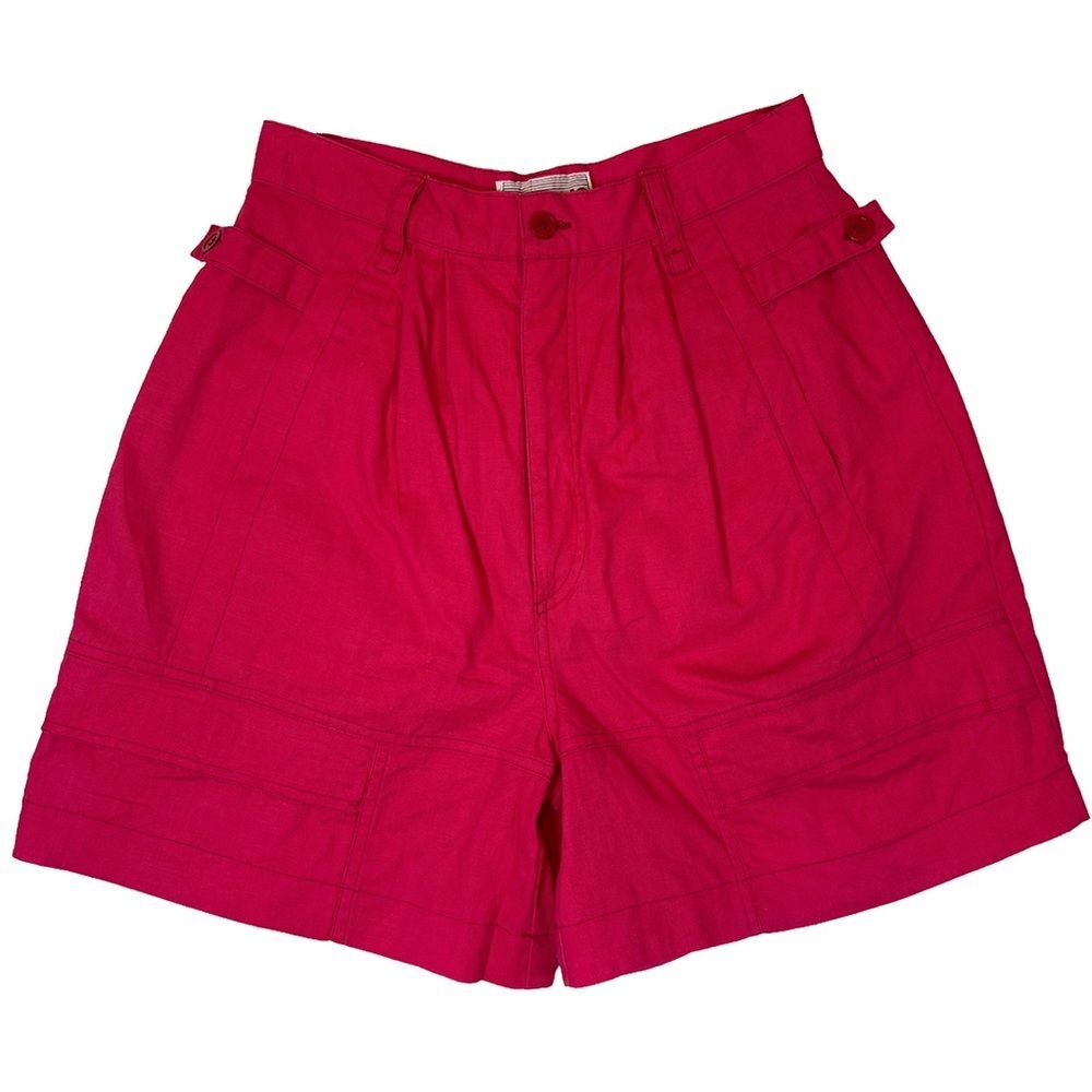 A'Milano Hot Pink Ramie Cotton High Waisted Shorts